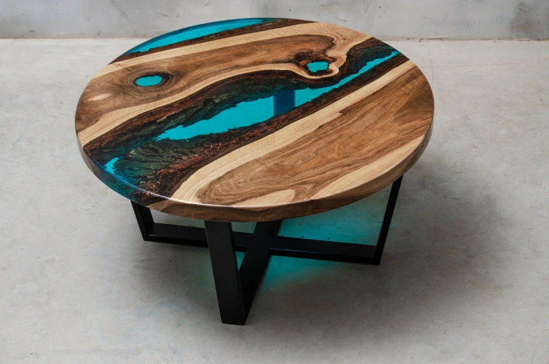 Wooden Epoxy Made Tables in Dubai