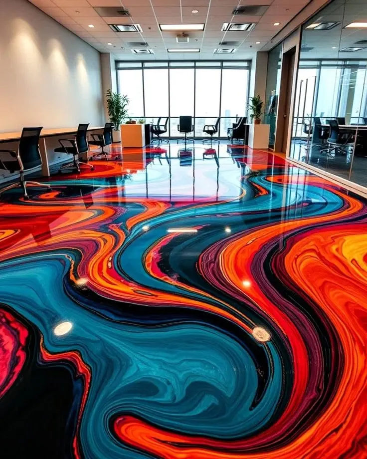 Durable epoxy flooring for modern commercial interiors