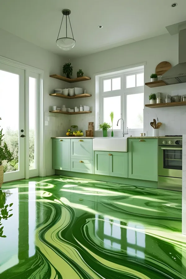 Easy maintenance epoxy flooring for Kitchen