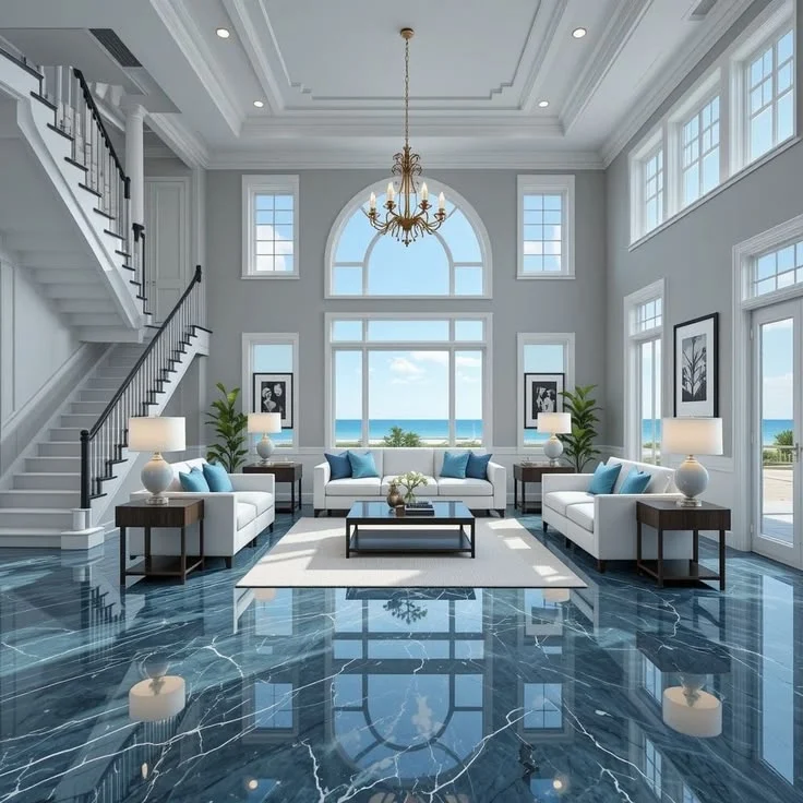 Stylish epoxy flooring designs for Living interiors