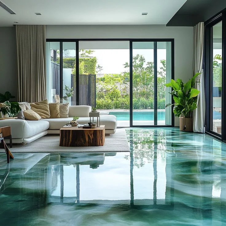 Chemical-resistant epoxy flooring for Livinroom s
