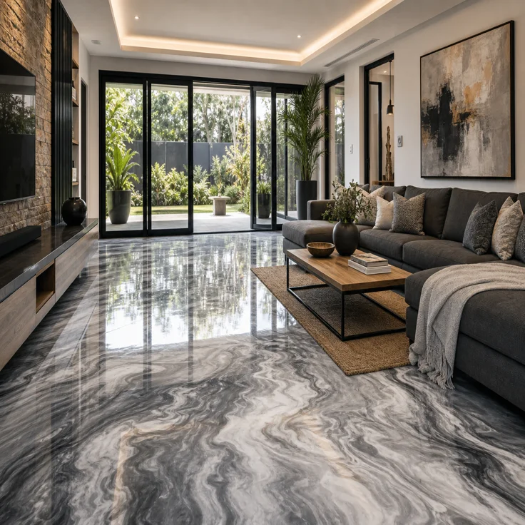 Slip-resistant epoxy flooring for safe work environments