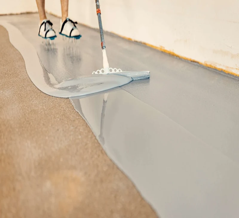 Durable garage floor epoxy coating installation