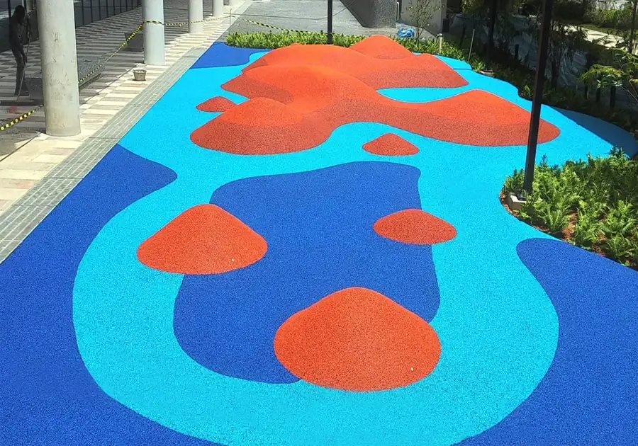 EPDM flooring installation in Dubai outdoor area